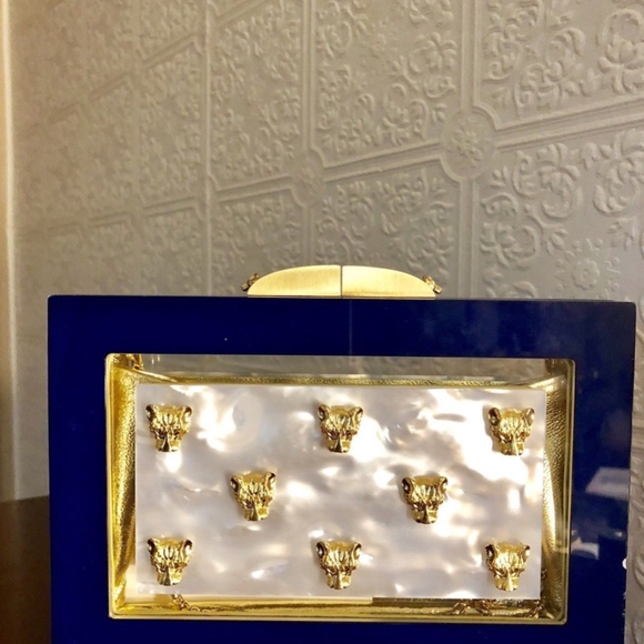 Thale Blanc Anjelica Plexiglass Design Clutch - Picture 3 of 7